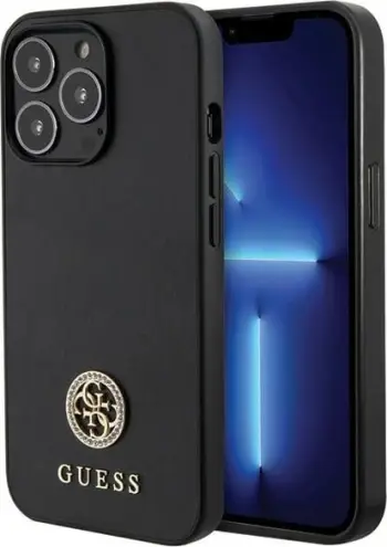 Mbulesë telefoni Guess GUHCP13XPS4DGPK për iPhone 13 Pro Max, hardcase, me strass, e zezë