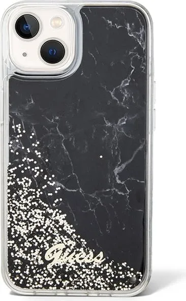 Mbështjellës Guess Liquid Glitter Marble për iPhone 14, i zi - 2