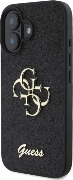 Mbështjellës Guess Fixed Glitter Big 4G për iPhone 16, i zi - 3