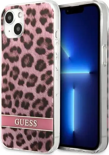 Mbështjellës Guess GUHCP13SLS4GWPI për iPhone 13 mini 5.4", silikon, rozë