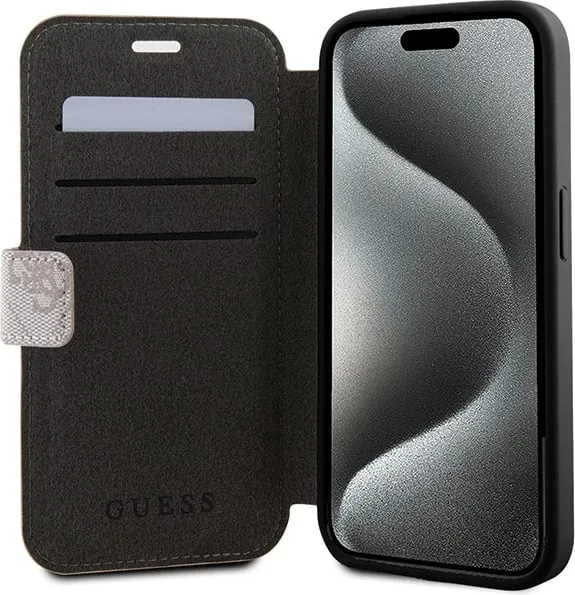 Mbështjellës Guess 4G Big Metal Logo për iPhone 15 Pro, Rozë - 3