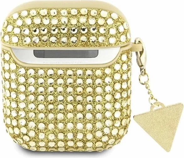 Mbështjellës Guess Rhinestone Triangle për AirPods 1/2, TPU, i zi - 2