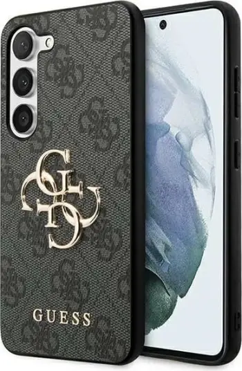 Mbështjellës Guess 4G Metal Gold Logo për Samsung Galaxy A55, i zi