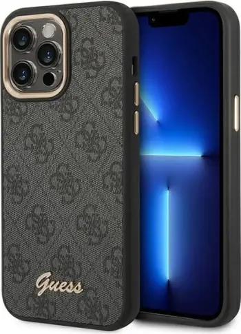 Mbështjellës Guess Bookcase 4G Vintage Gold Logo për iPhone 14 Pro Max 6.7", i zi