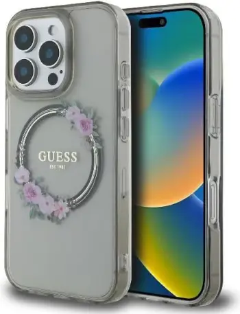 Mbështjellës Guess GUHMP16XP4ROPEMCK për iPhone 16 Pro Max 6.9", hardcase, MagSafe, zi