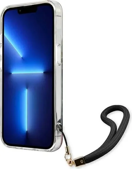 Mbështjellës Guess Flower Strap për iPhone 13 Pro Max 6.7", TPU, Blu me lule - 4