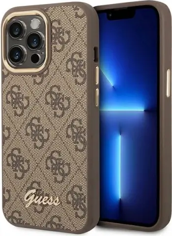 Mbështjellës Guess GUHCP14XHG4SHW për iPhone 14 Pro Max 6.7", 4G Vintage Gold Logo, Kafe