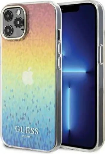 Mbështjellës Guess IML Faceted Mirror Disco Iridescent për iPhone 12/12 Pro, shumëngjyrësh