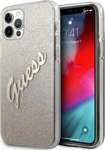 Mbështjellës Guess GUHCP12MPCUGLSGO për iPhone 12/12 Pro 6.1", Glitter Gradient, Ari