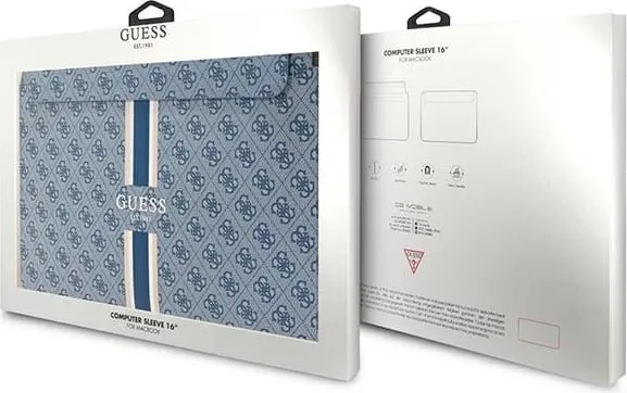 Mbështjellës laptopi Guess 4G Printed Stripes, deri 16", Blu - 4