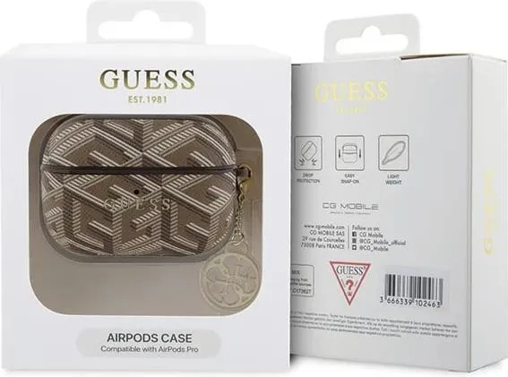 Mbështjellës Guess GCube Charm për AirPods Pro 2, kafe - 3