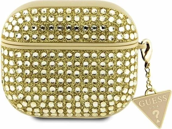 Mbështjellës Guess Rhinestone Triangle për AirPods 3, TPU, Ari - 1