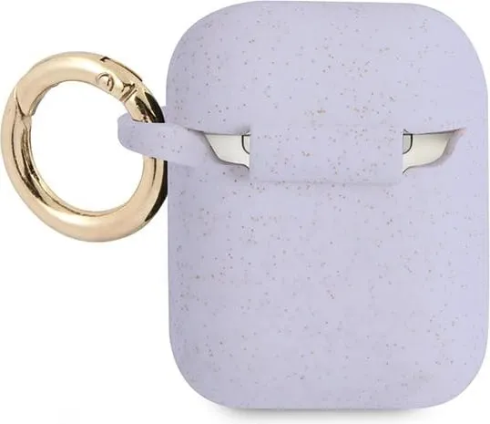 Mbështjellës Guess GUA2SGGEU për AirPods 1/2, silikon, vjollcë me shkëlqim - 2