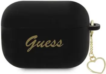 Mbulesë Guess GUAP2LSCHSK për Apple AirPods Pro 2, silikon, koleksioni Silicone Charm, e zezë