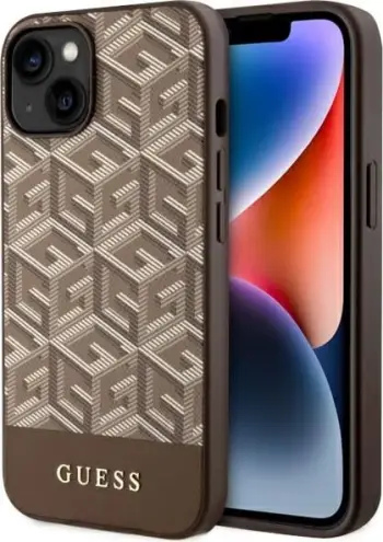 Mbështjellës Guess GUHMP14MH4STW për iPhone 14 Plus 6.7", MagSafe, Kafe