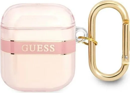 Mbështjellës Guess GUA2HHTSP për AirPods 1/2, Strap Collection, Rozë - 1
