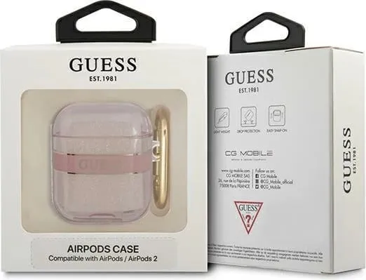 Mbështjellës Guess GUA2HHTSP për AirPods 1/2, Strap Collection, Rozë - 3