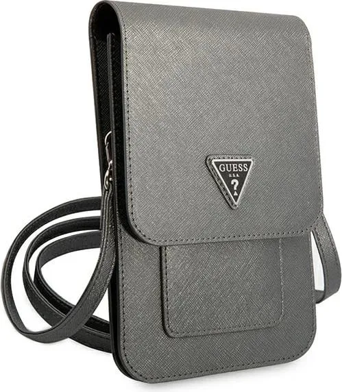 Çantë smartphone Guess Saffiano Triangle, gri - 3