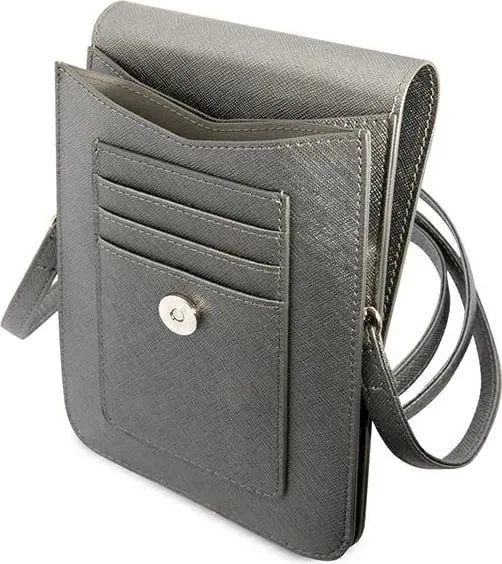 Çantë smartphone Guess Saffiano Triangle, gri - 4