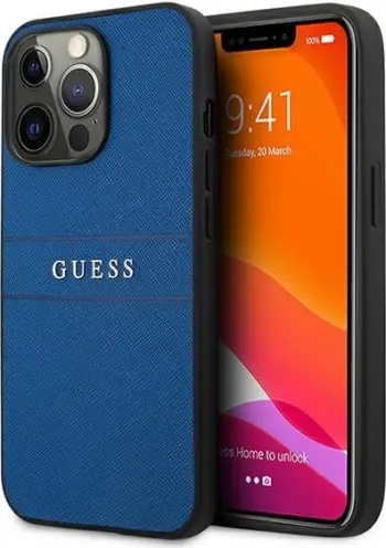 Mbështjellës Guess GUHCP13LPSASBBL për iPhone 13/13 Pro 6.1", kaltër