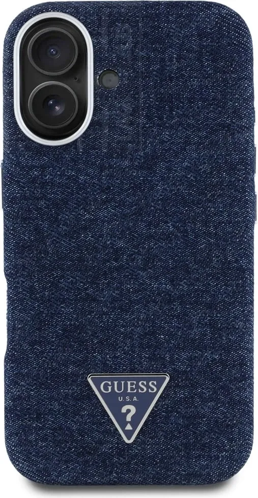 Mbështjellës Guess Denim Triangle Logo MagSafe për iPhone 16 Pro, Kaltër - 3