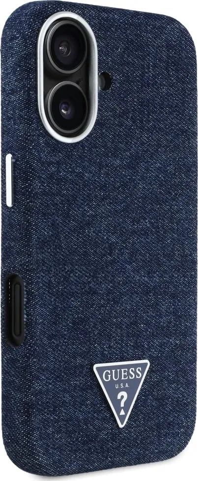 Mbështjellës Guess Denim Triangle Logo MagSafe për iPhone 16 Pro, Kaltër - 4