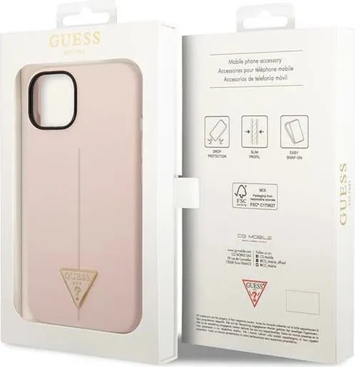 Mbështjellës Guess GUHCP14MSLTGP për iPhone 14 Plus 6.7", silikon, rozë - 2