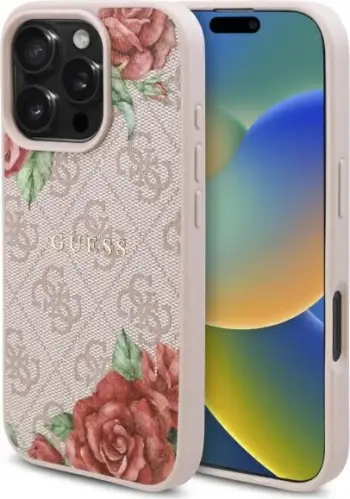 Mbështjellës Guess GUHMP16XP4ROPEMCP për iPhone 16 Pro Max 6.9", MagSafe, Rozë