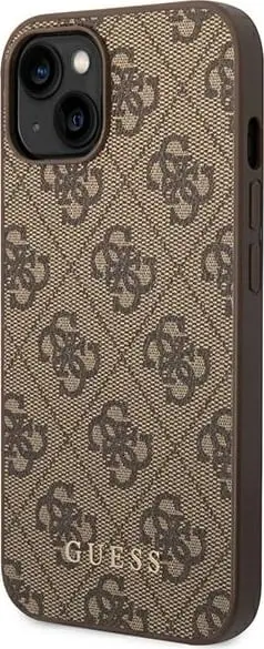 Mbështjellës Guess 4G Saffiano për iPhone 14, 6.1", kafe, hardcase