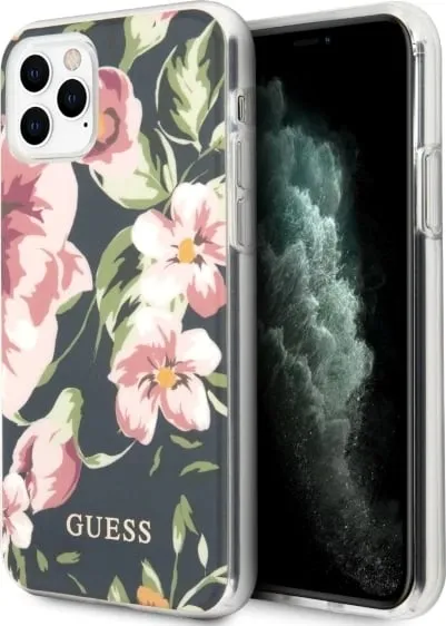 Mbështjellës Guess GUHCN65IMLFL03 për iPhone 11 Pro Max, Flower Collection, granat/navy - 1