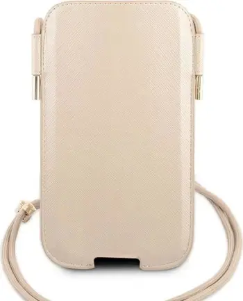 Mbështjellës telefoni Guess Saffiano, GUE001294, për iPhone 12/12 Pro 6.1", Ari