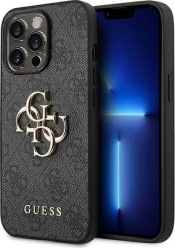Mbulesë telefoni Guess 4G Big Metal Logo për iPhone 14 Pro Max, gri
