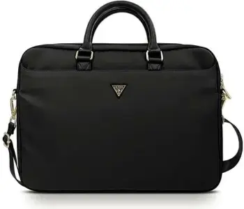 Çantë laptopi Guess Nylon Triangle Logo, 16 inç, Najlon, E zezë