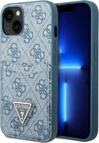 Mbështjellës Guess GUHCP13SP4TPB për iPhone 13 mini 5.4", kaltër, me xhep kartelash