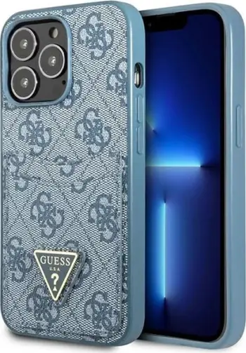 Mbulesë telefoni Guess GUHCP13LP4TPB për iPhone 13 Pro 13 6.1", mbrojtëse, me xhep kartash, blu