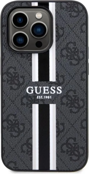 Mbulesë telefoni Guess 4G Printed Stripes MagSafe për iPhone 14 Pro, TPU PC, e zezë - 2