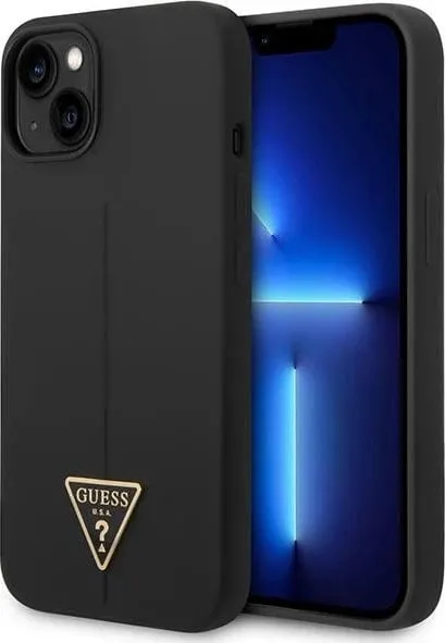 Mbështjellës Guess GUHCP14MSLTGK për iPhone 14 Plus 6.7", silikon, i zi - 1