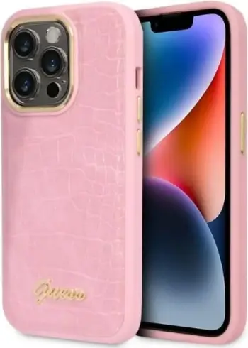 Mbrojtëse telefoni Guess Croco GUHCP14LHGCRHP, për iPhone 14 Pro 6.1", e rozë