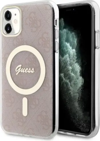 Kallëp telefoni Guess GUHMN61H4STP për iPhone 11, 4G MagSafe, rozë