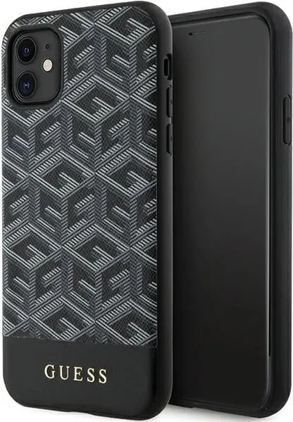 Mbështjellës Guess GUHMN61HGCFSEK për iPhone 11/XR 6.1", MagSafe, i zi - 1