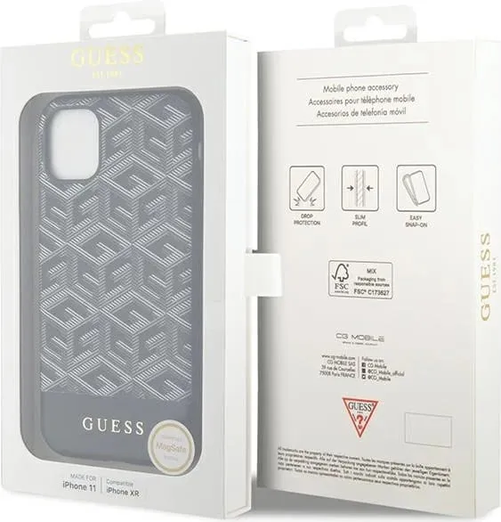 Mbështjellës Guess GUHMN61HGCFSEK për iPhone 11/XR 6.1", MagSafe, i zi - 3