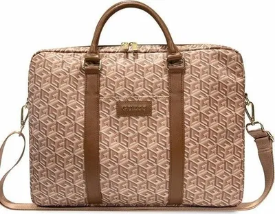 Çantë laptopi Guess GCube Stripes, 16 inç, Kafe - 1