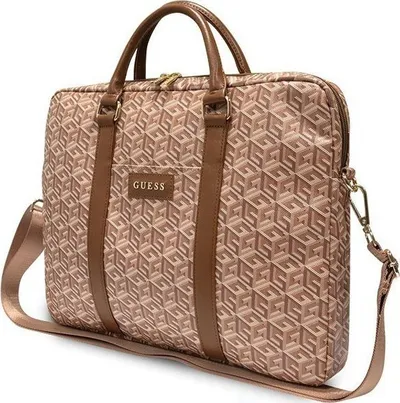 Çantë laptopi Guess GCube Stripes, 16 inç, Kafe - 3