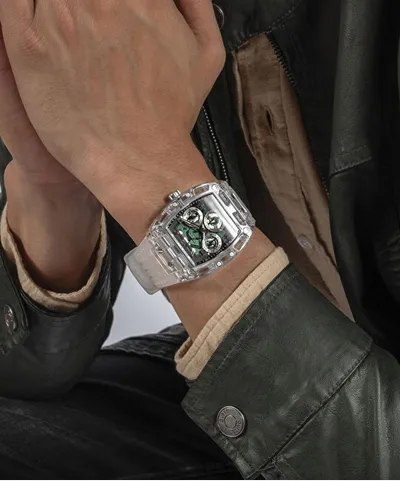 Orë për meshkuj GUESS Phoenix GW0499G8, e argjendtë/gjelbër - 5