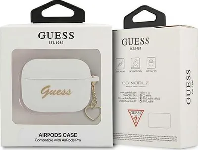 Mbështjellëse për Apple AirPods Pro Guess , e bardhë - 1