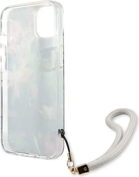 Mbështjellës Guess GUHCP13SHFLSB për iPhone 13 mini 5.4", Flower Strap, Blu - 4