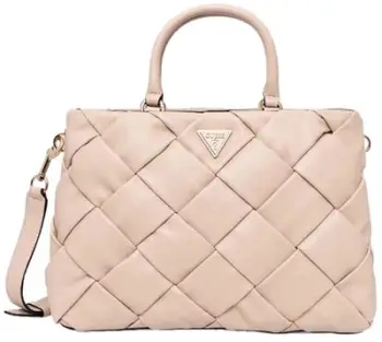 Çantë për femra Guess Zaina Satchel Handbag, bezhë