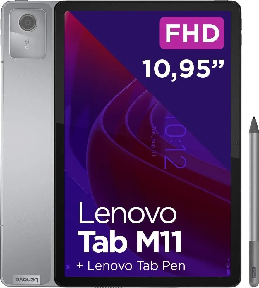 Tablet Lenovo Tab M11, 11", 4/128GB, 4G, i hirtë - 11
