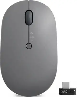 Maus Lenovo Go Multi-Device, Wireless dhe Bluetooth, 2400 DPI, i hirtë