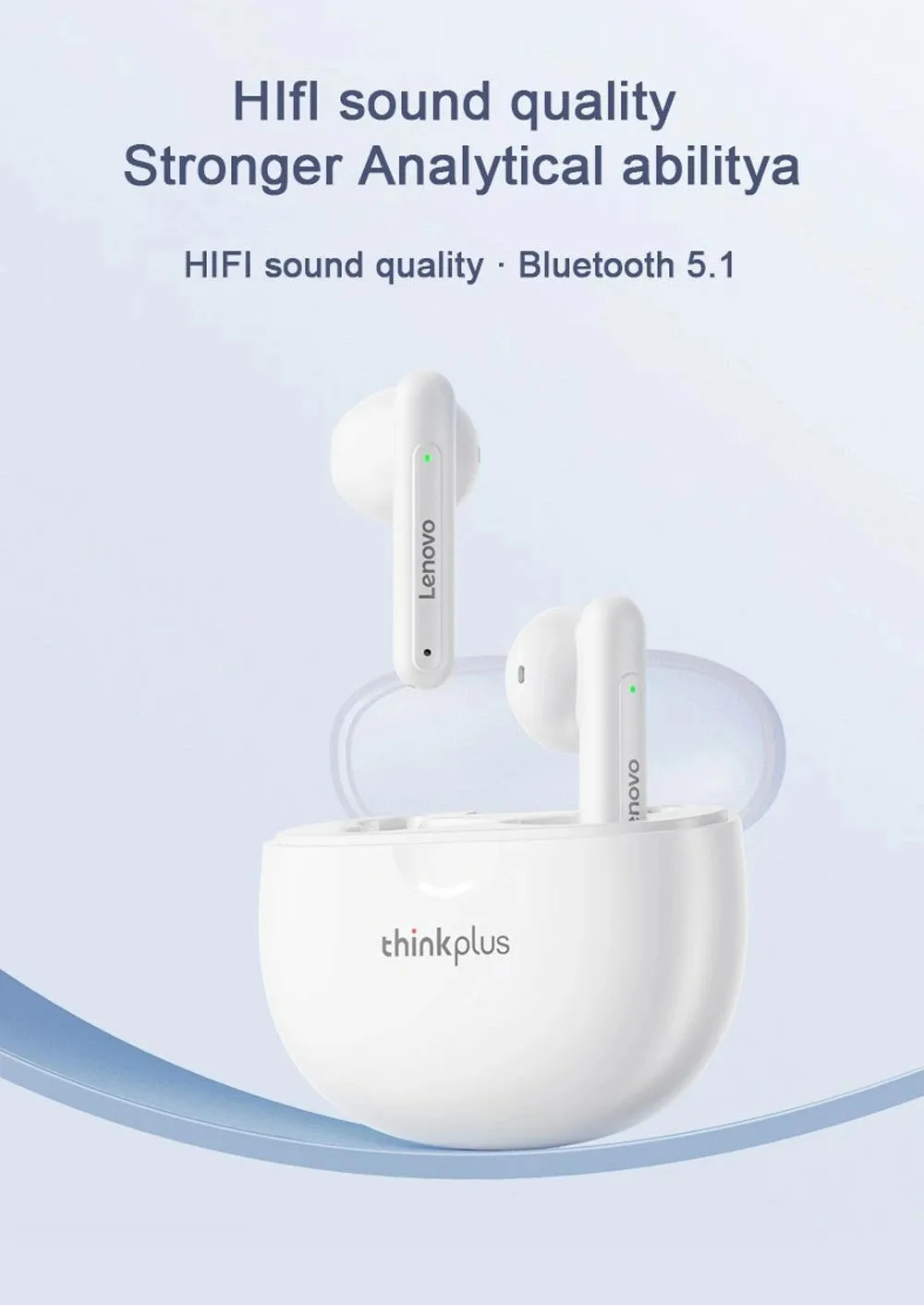 Dëgjuese Lenovo LivePods LP1 PRO, të bardha - 4